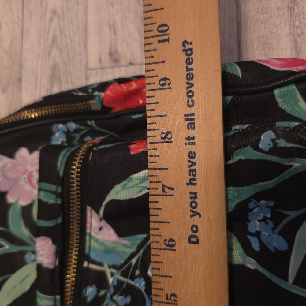 Kate Spade Small Backpack Purse Hummingbird Black Floral - Picture 12 of 12